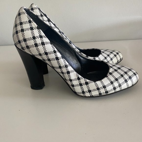 Stuart Weitzman black and white plaid heels - Picture 4 of 5